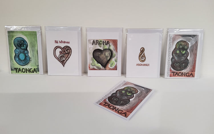 Taonga, Aroha, and Ra Whanau Greeting Cards