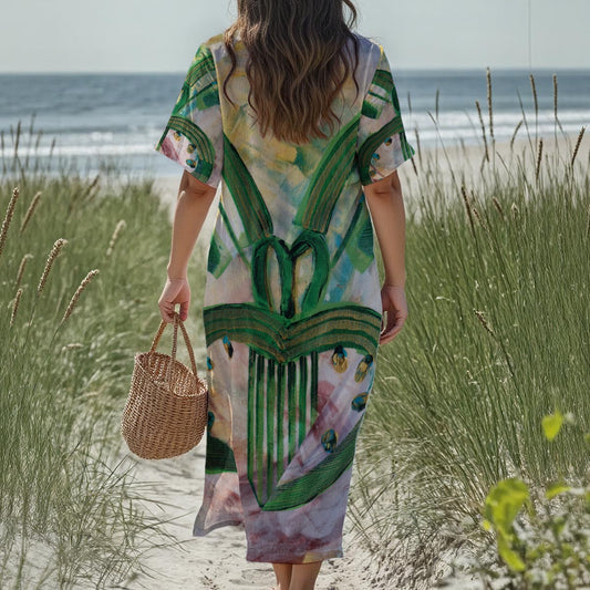 new Tekoteko Print Women's Loose V-Neck Summer Dress