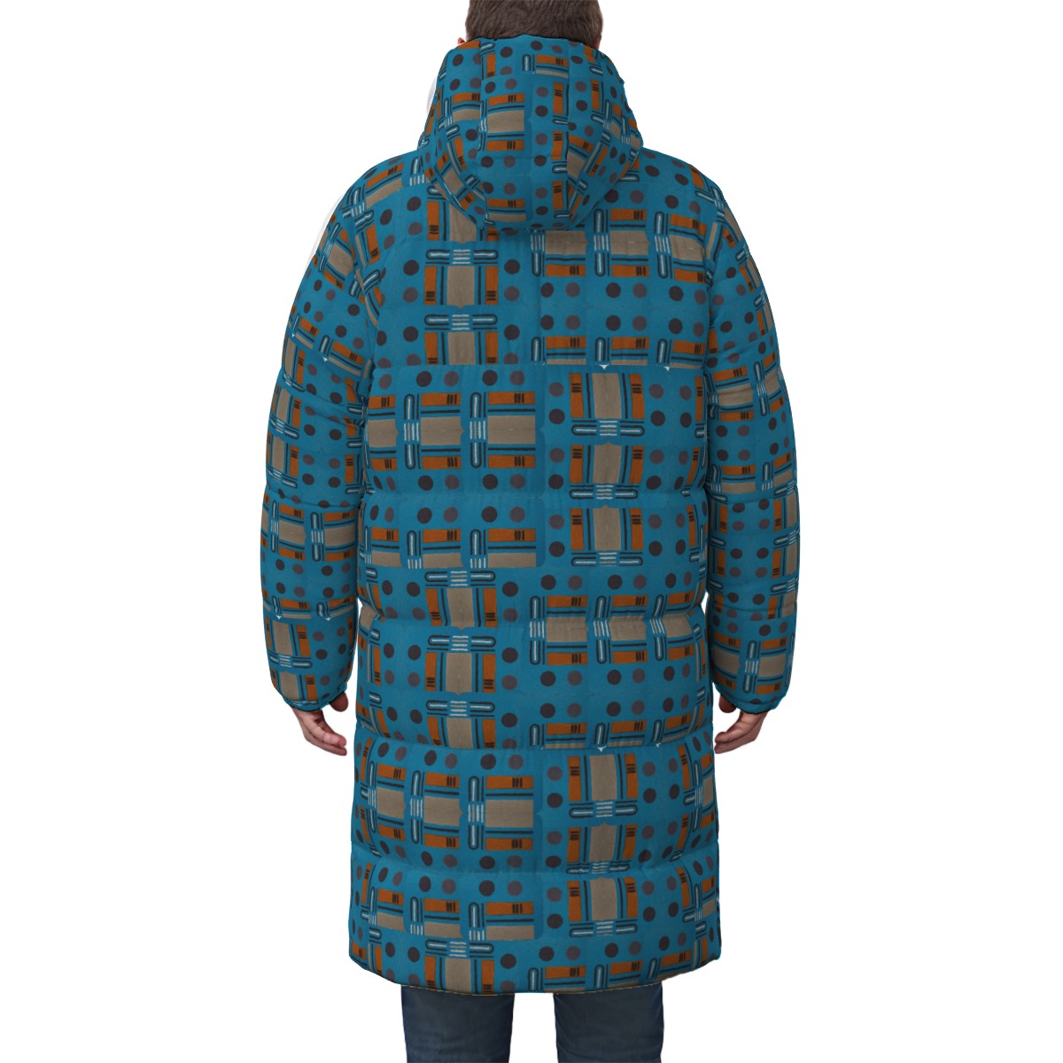 Domino Effect 1 - Unisex Long Down Jacket