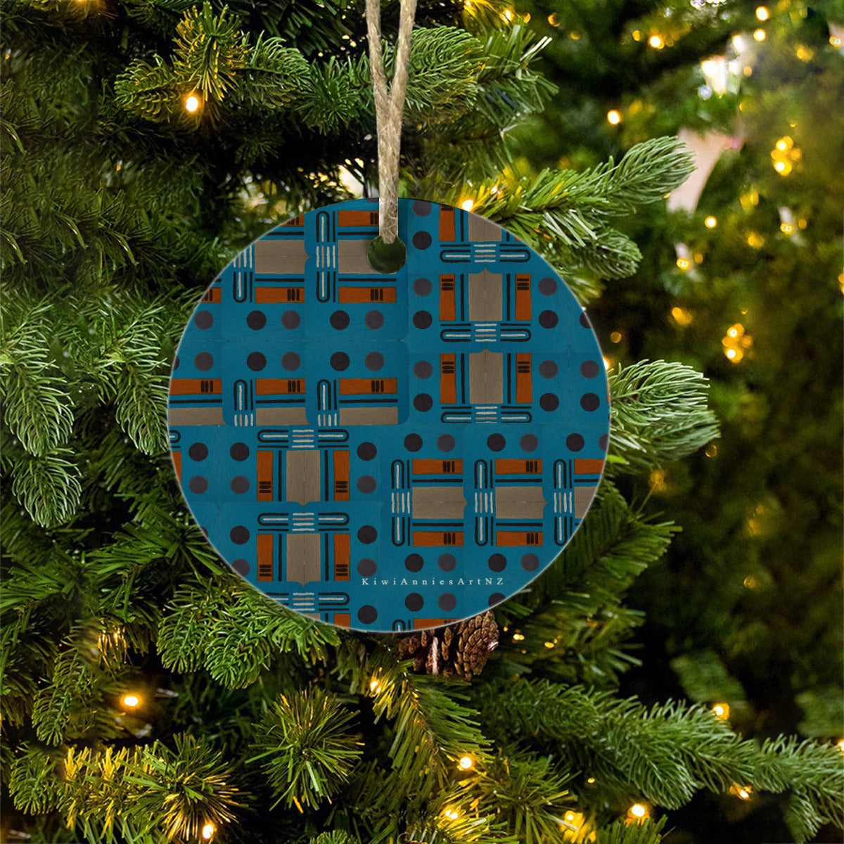 Domino Effect 7 - Round Christmas Ceramic Decoration Ornaments