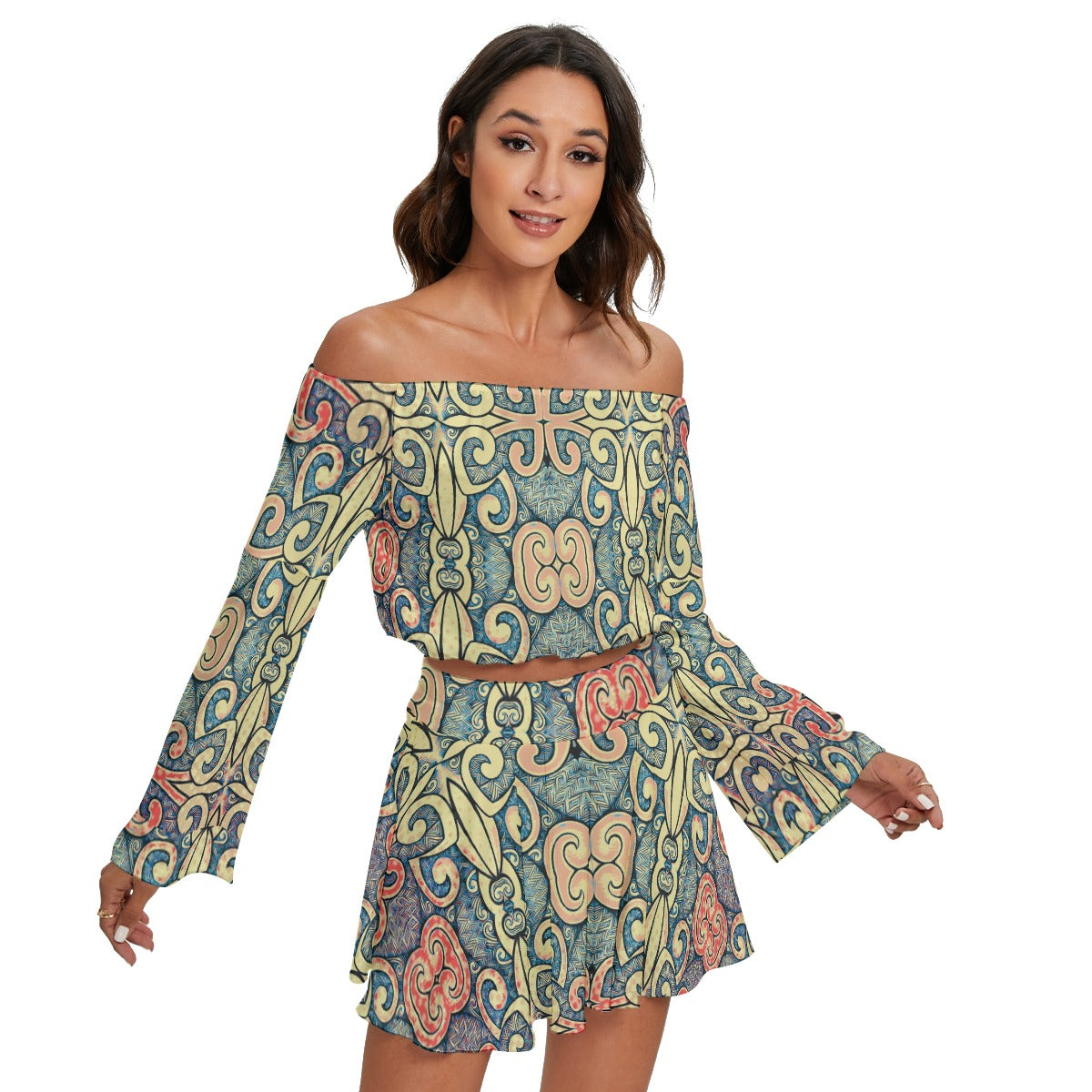YGO Effect - Women's Off-shoulder Top and Skirt Set