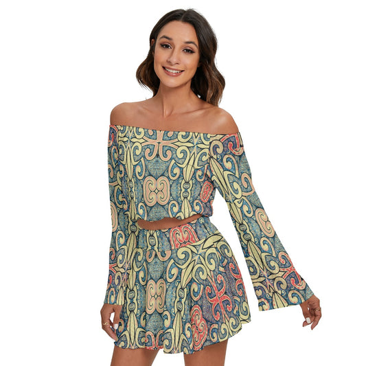 YGO Effect - Women's Off-shoulder Top and Skirt Set