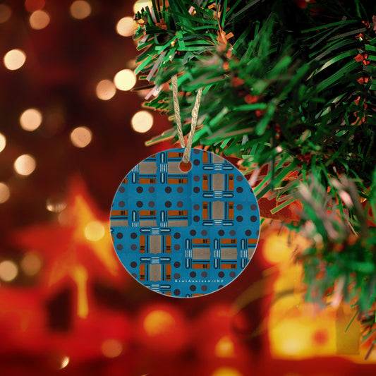 Domino Effect 7 - Round Christmas Ceramic Decoration Ornaments