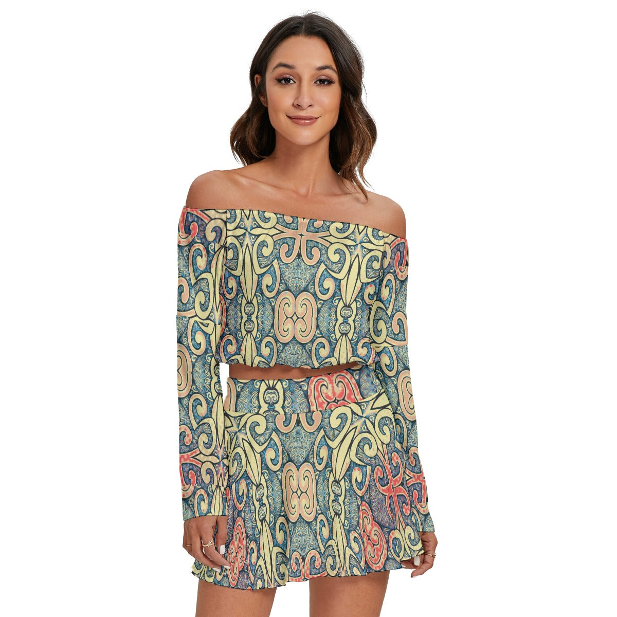 YGO Effect - Women's Off-shoulder Top and Skirt Set