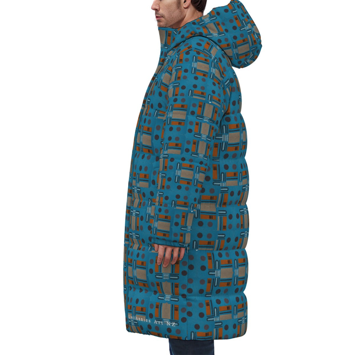 Domino Effect 1 - Unisex Long Down Jacket