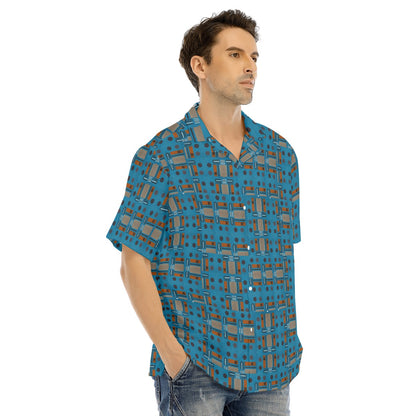 Domino Effect 1 - Men's Hawaiian Shirt With Button Closure