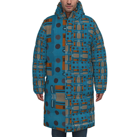 Domino Effect 1 - Unisex Long Down Jacket